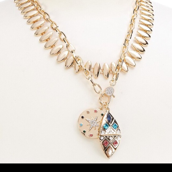 Gemma Layne Jewelry - NWT Gemma Layne
Short Multi-Strand Necklace Set with Charm Cluster